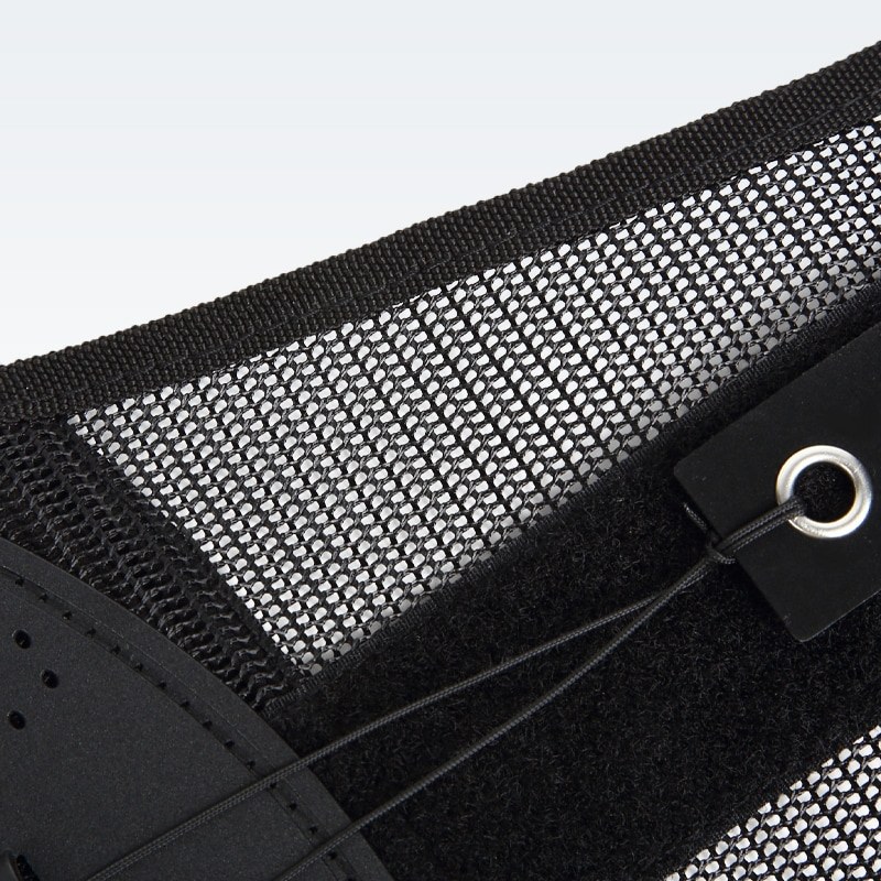 Close-up of the breathable mesh panel