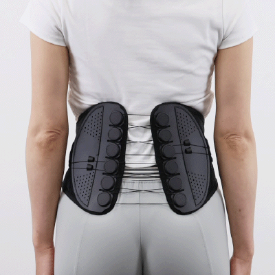 Diagram of where the belt sits: across the lower back